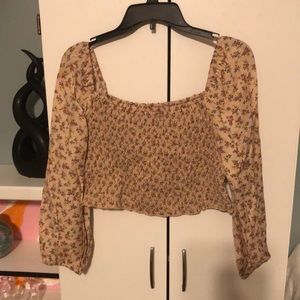Target Flower Cropped Milkmaid Top